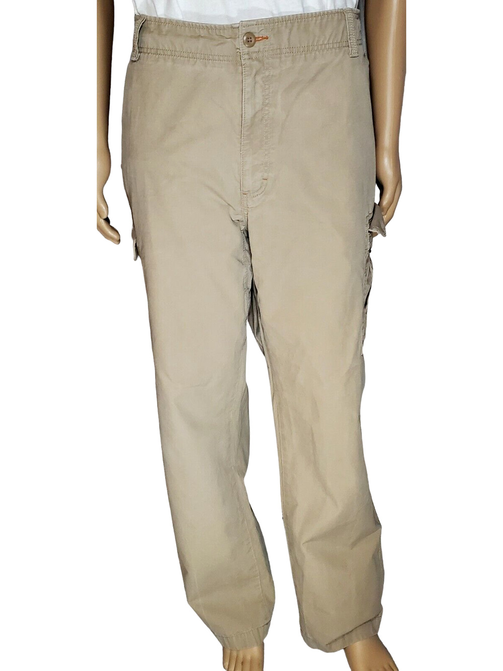 LL Bean Cargo Pants Natural Fit 42x (34 actual 33") Tan 503739 Great Condition